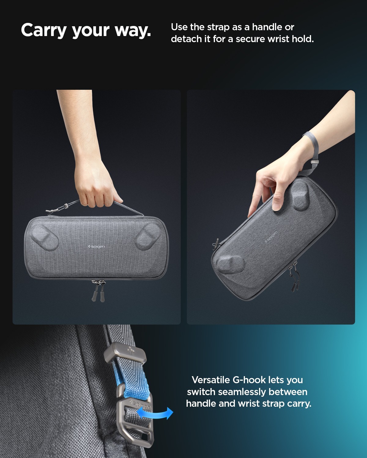 For 7" Gaming Handheld Console | Spigen Klasden Pouch Carrying Case