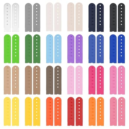 24 Pairs 24 Colors Snapback Strap Covers, 7-Hole Adjustable Hat Snap