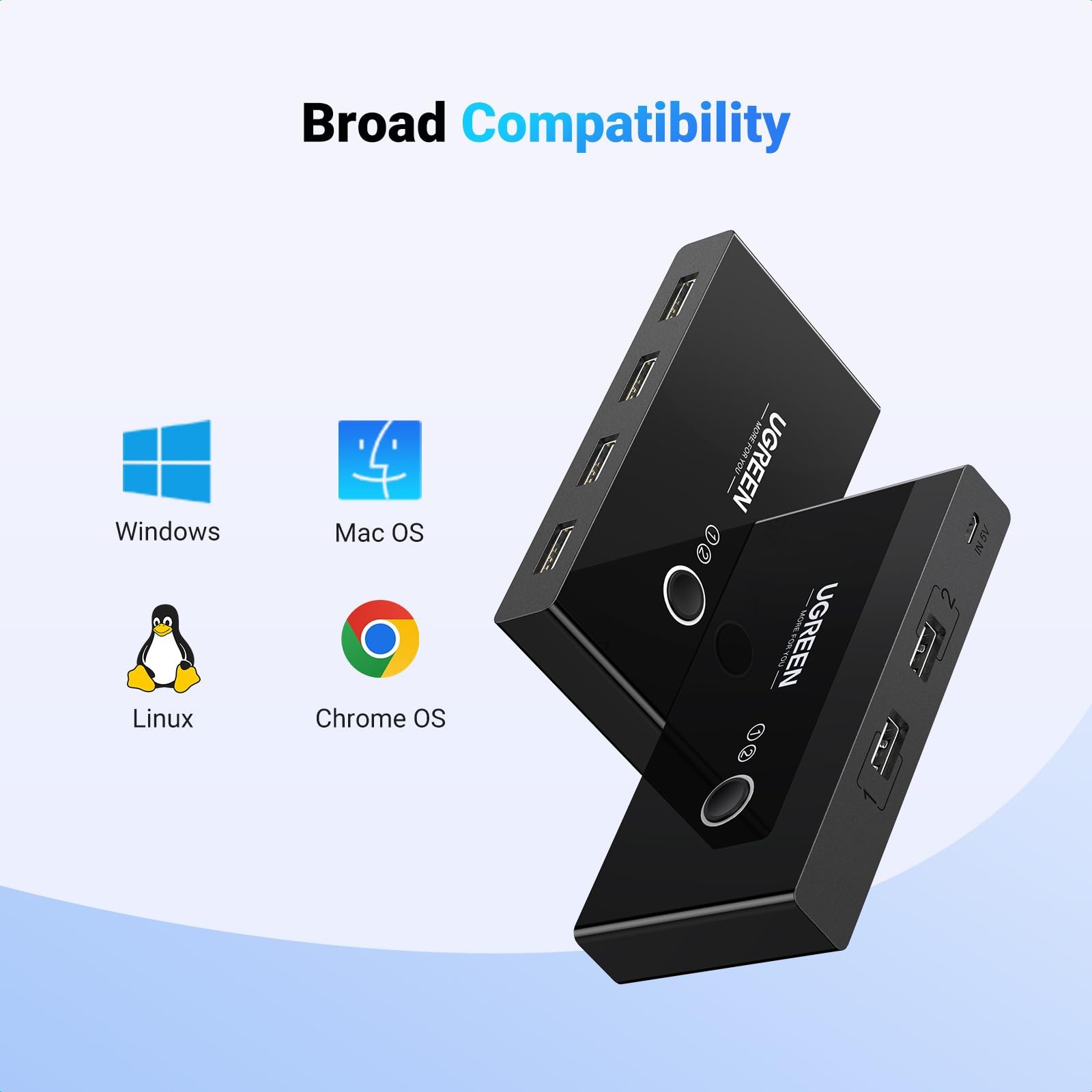 USB Switcher 2 Computers USB Switch 2 PC Sharing 4 USB Devices 2 in 4 Out wit...