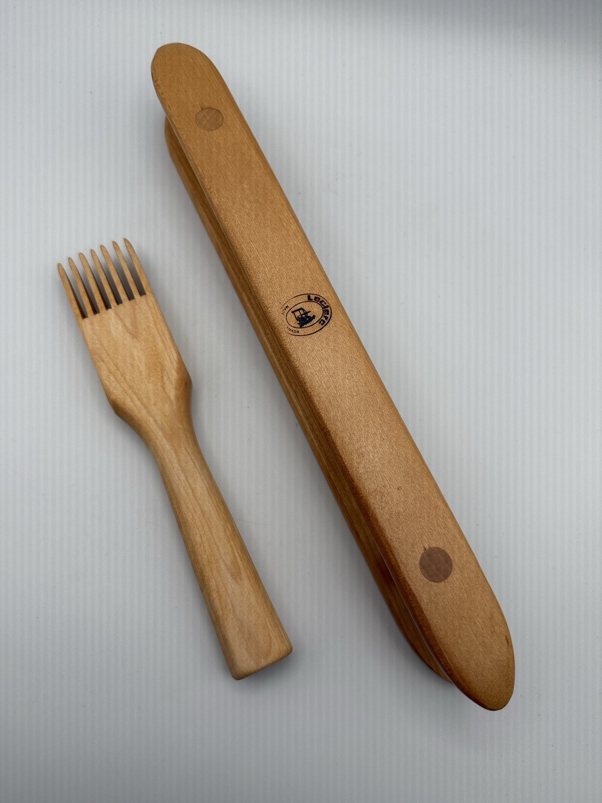 Lecierc Wood Shuttle & Tapestry Beater Fork Wood Weaving Tools /ro