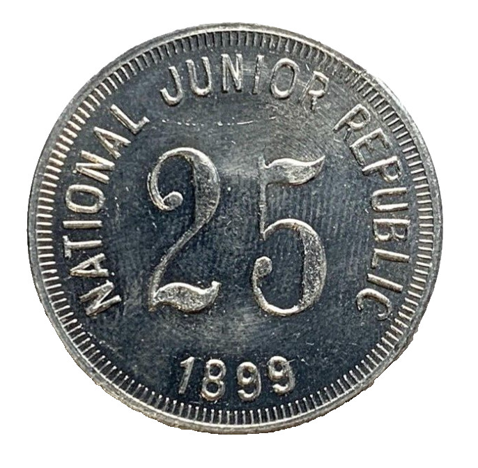 National Junior Republic Reform School 1899 Labor Coin Token 25¢ Aluminum