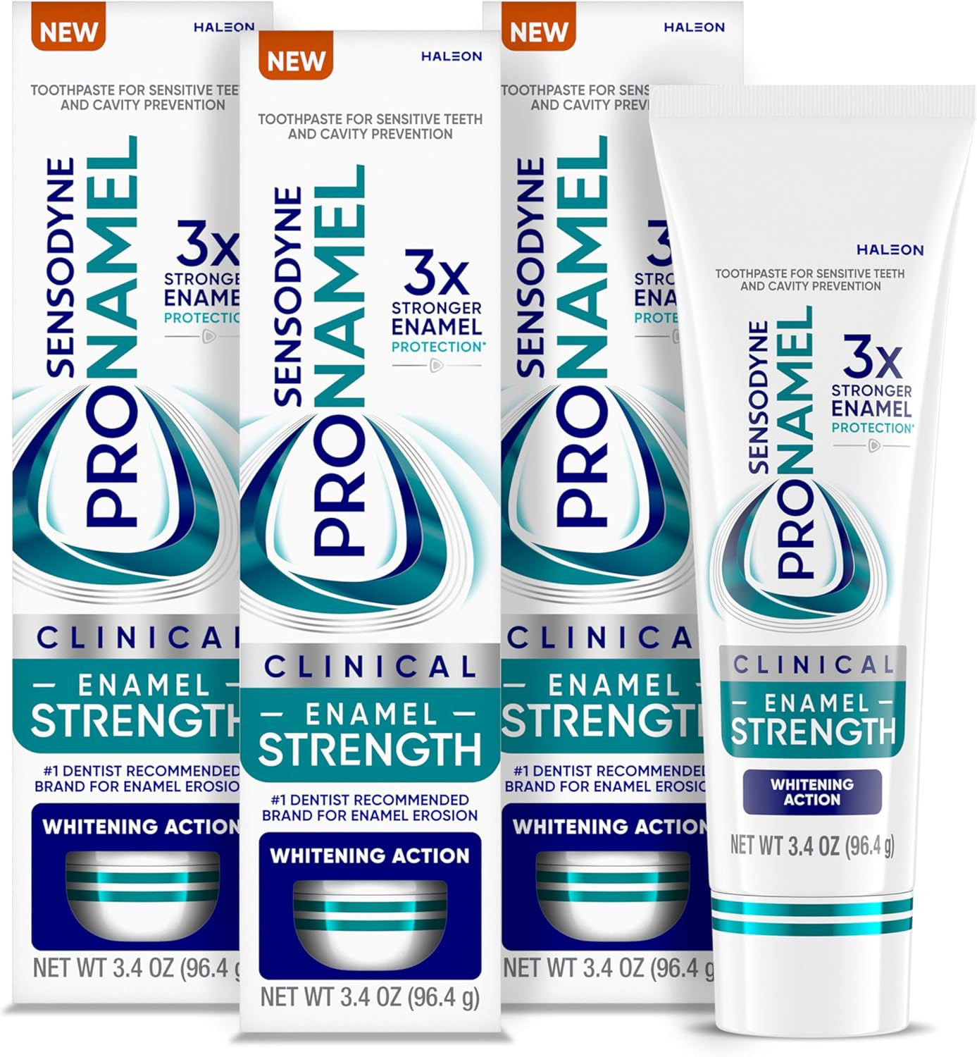 Clinical Enamel Strengthening Toothpaste, Whitening Action, 3.4 oz (3 Pack)