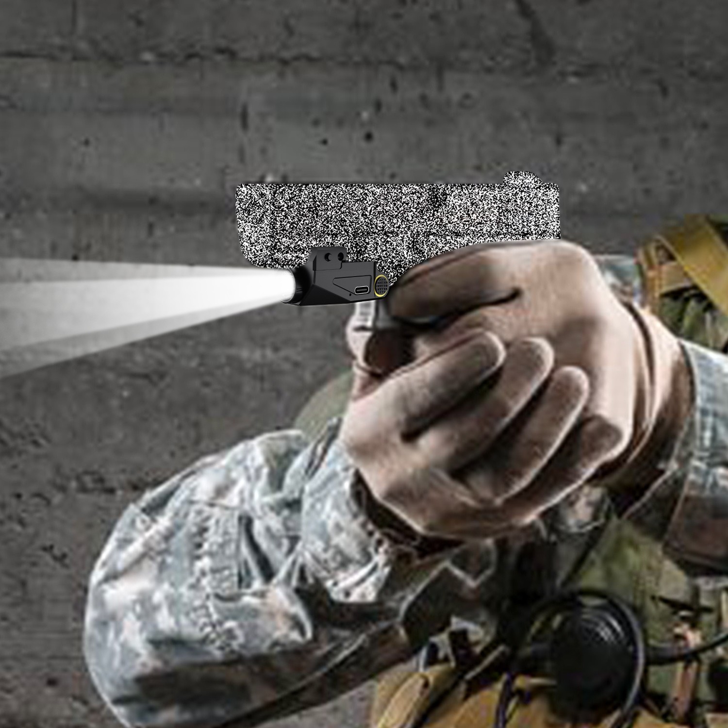 Tactical Pistol Flashlight 500LM LED Weapon Light USB Rechargeable Subcompact