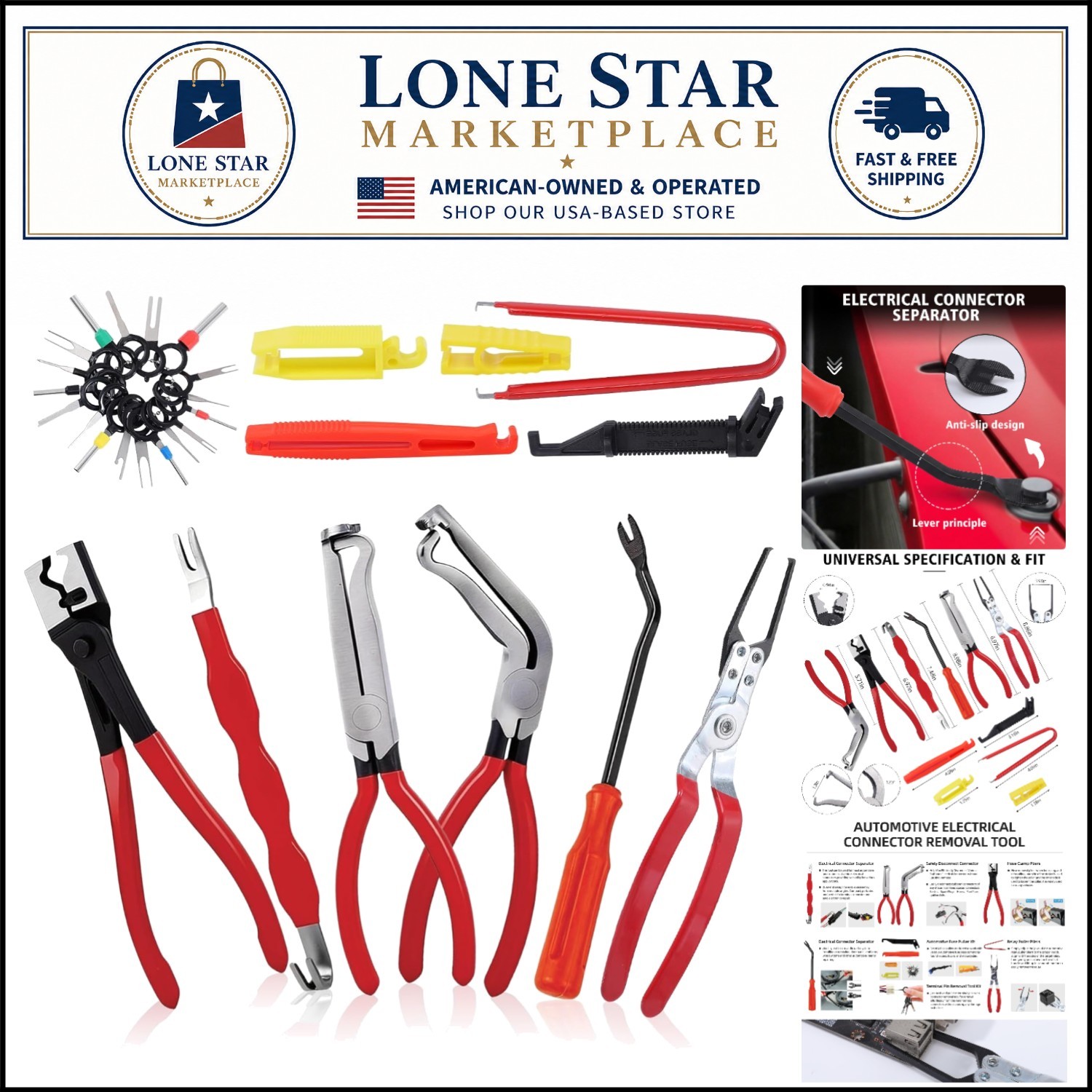 12 Pcs Electrical Disconnect Pliers Set for Automotive Connector Removal