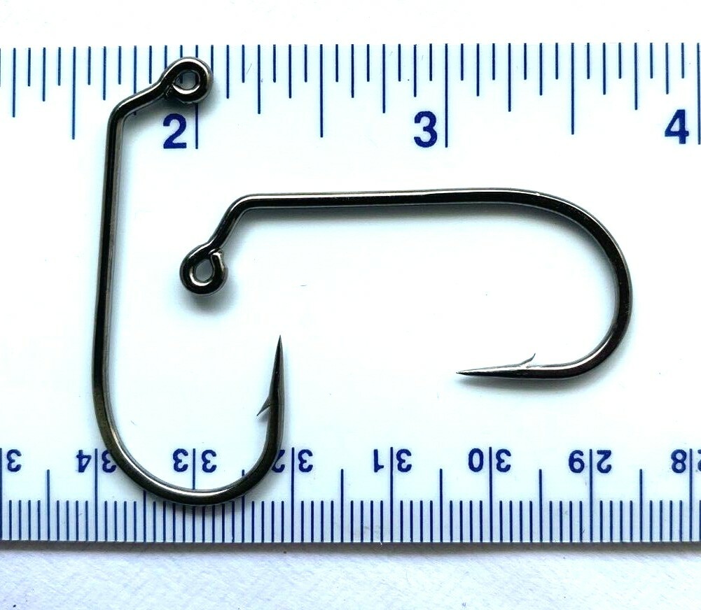 100 GT 32824 2X Strength Black Nickel 60 Degree Round Bend Jig Hooks sz 3/0