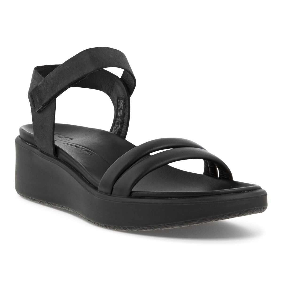 ECCO Women's Flowt LX Wedge Sandal Black/Black - 273303-51052, Black/Black