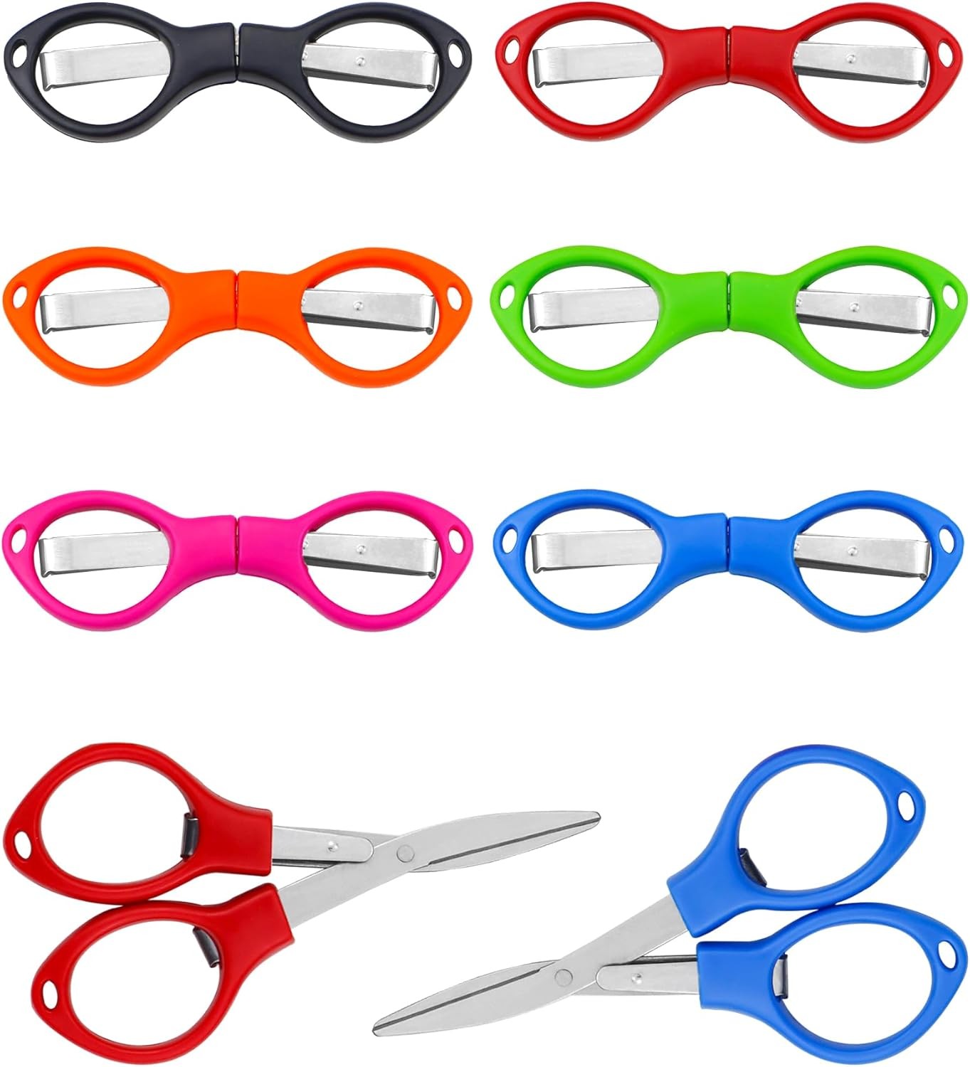 6 Pcs Folding Scissors, Small Stainless Steel Foldable Scissors, Portable Mini