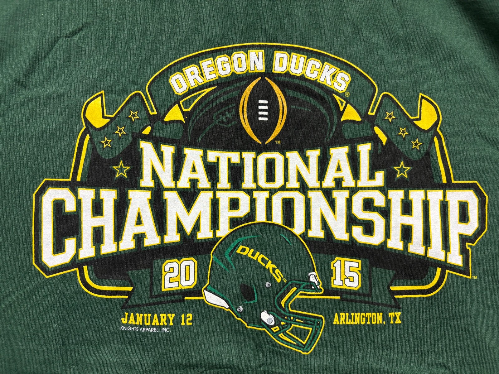 Oregon Ducks Football National Championship 2015 Shirt Men’s Green Large New