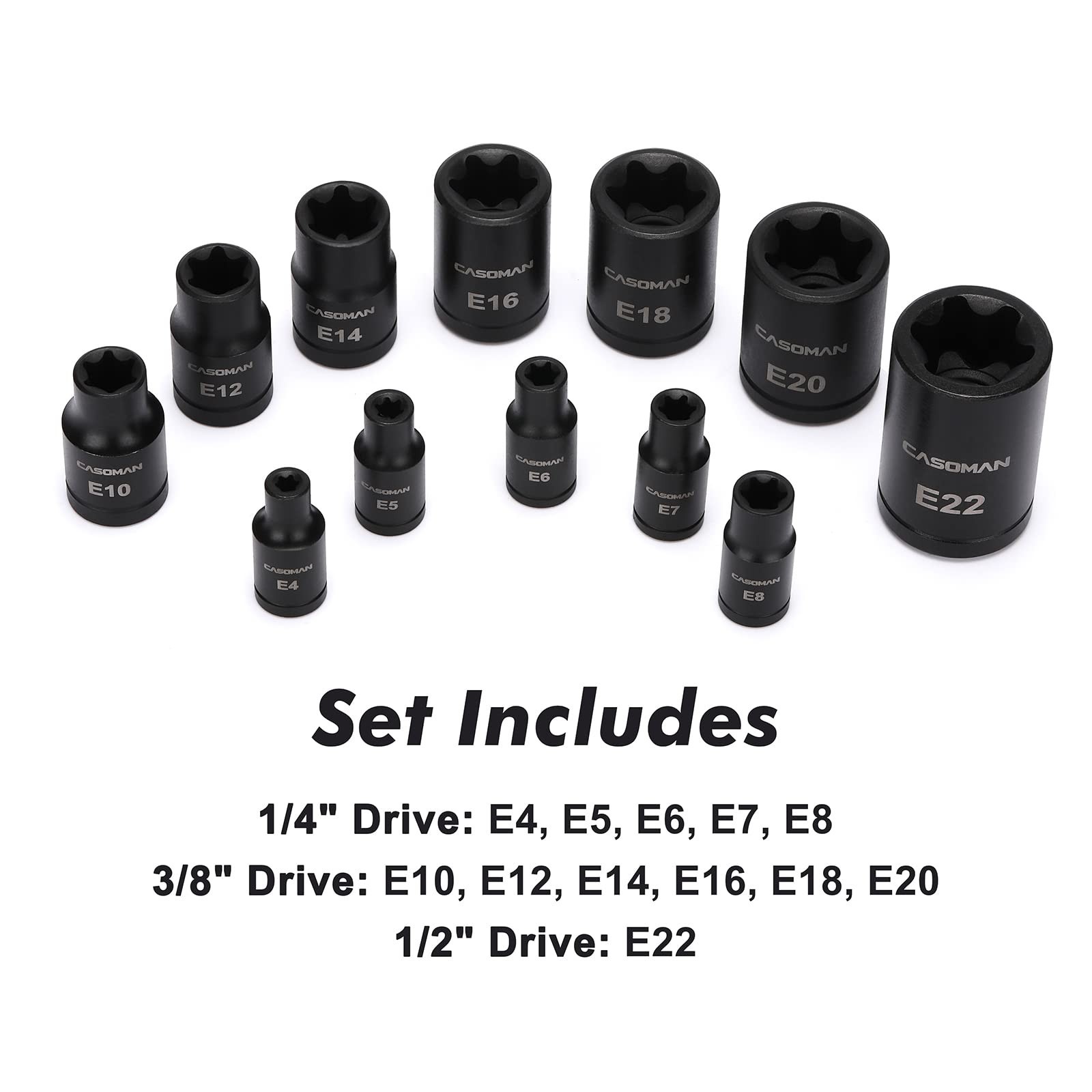 25 Piece Torx Bit Socket and External Socket Set 13 Star Socket Bits (T8- T60)&