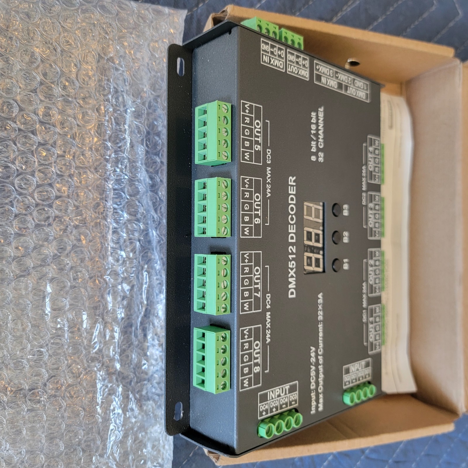 32 Channel 96A RGBW DMX 512 LED Decoder Controller DMX Dimmer DC5-24V RGBW
