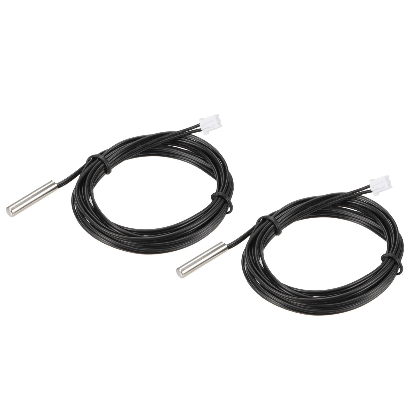 2pcs 50K Temperature Sensor Probe, Stainless Steel Thermal Sensor Probe 6.6ft