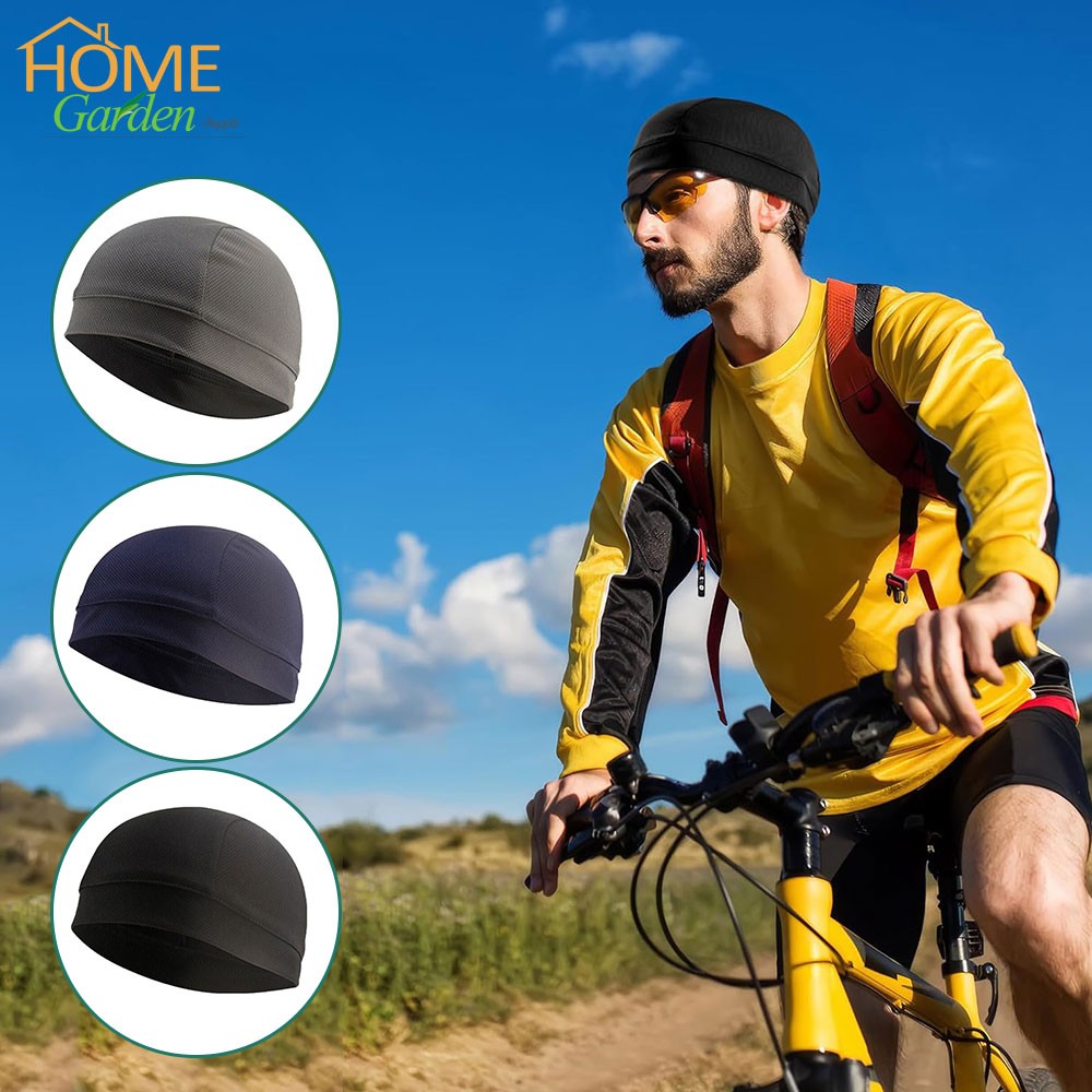 Men Skull Cap Helmet Liner Moisture Sweat Wicking Beanie Cycling Cooling Hat