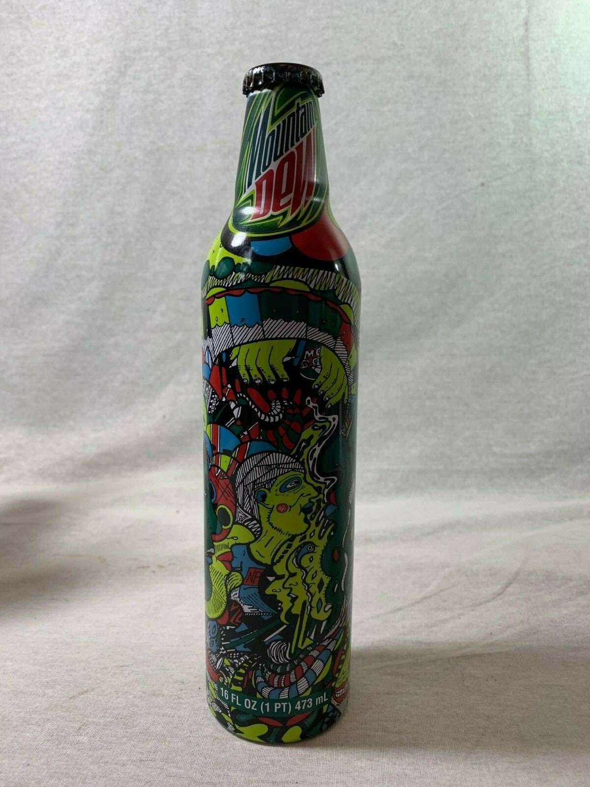 Chuck Anderson Mountain Dew Green Label Art Limited Edition Aluminum Bottle FULL