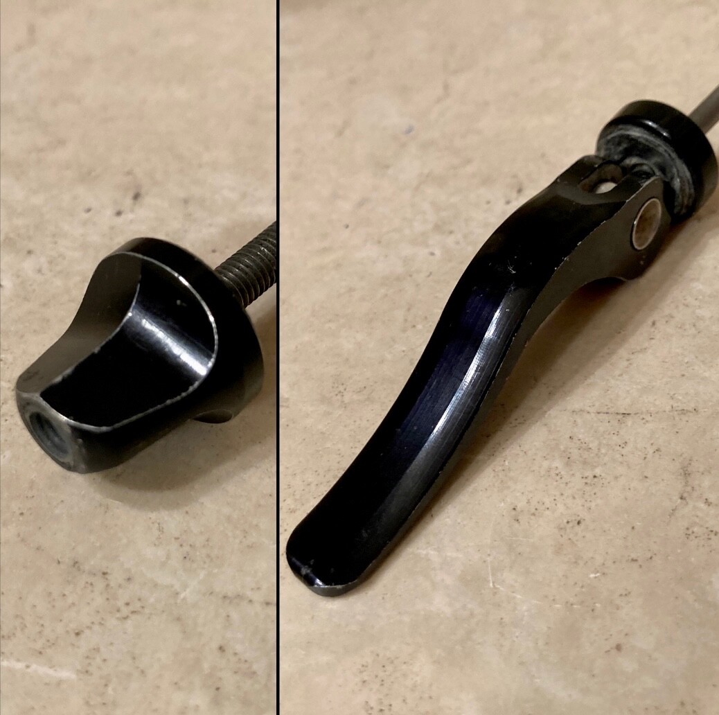 Salsa Flip Off Vintage Titanium Black Quick Release Skewer Front 100mm (no logo)