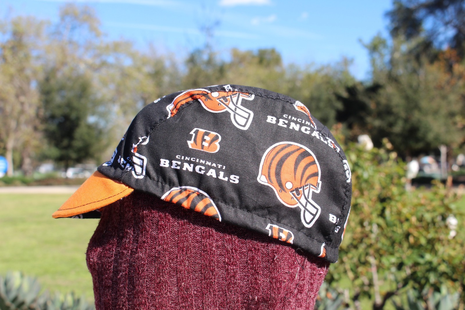 CYCLING CAP NFL CINCINNATI BENGALS   100% COTTON HANDMADE IN USA