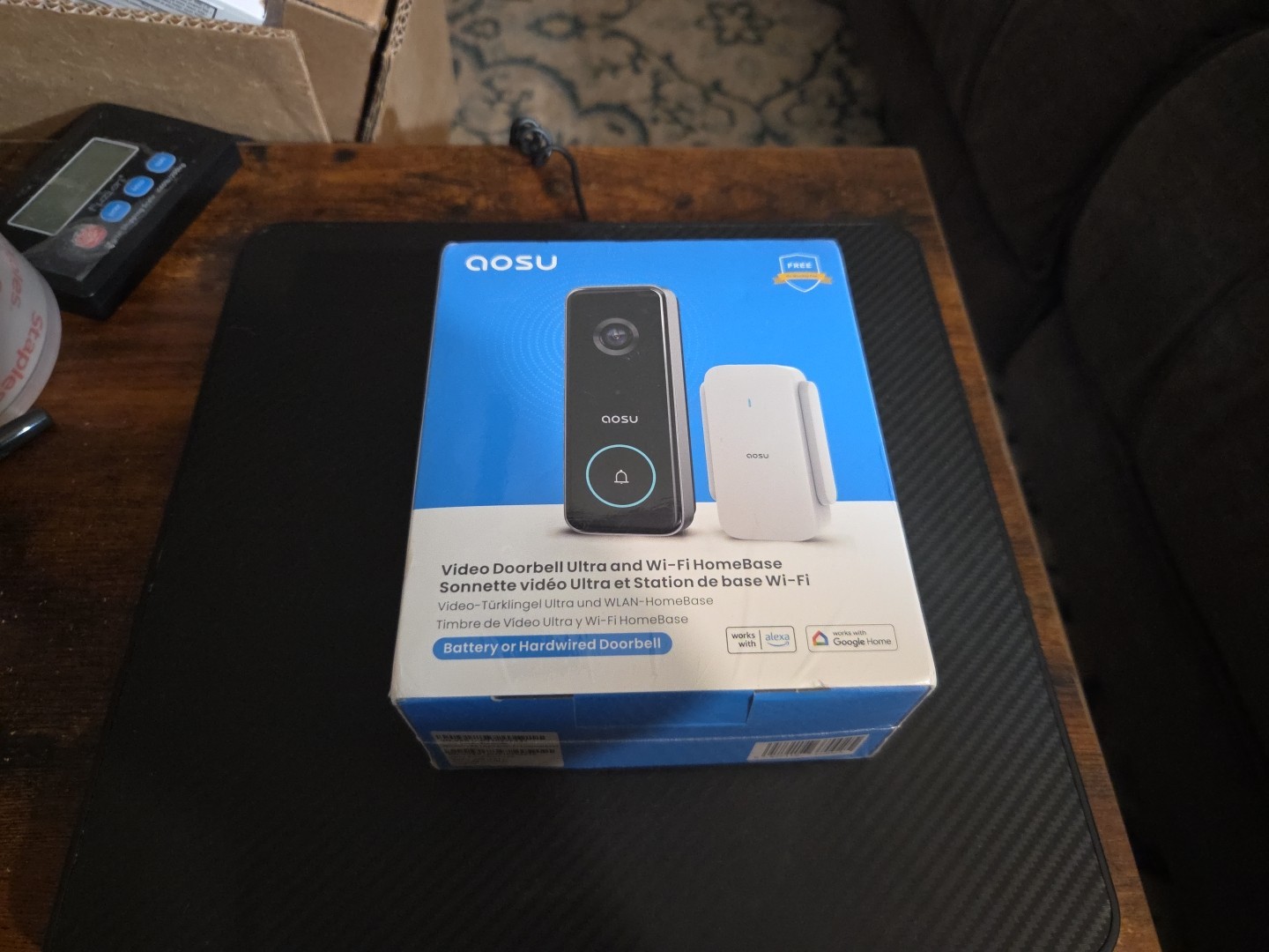 SEALED AOSU 5MP Video Doorbell Battery/Wired Wi-Fi Night Vision Motion Detection