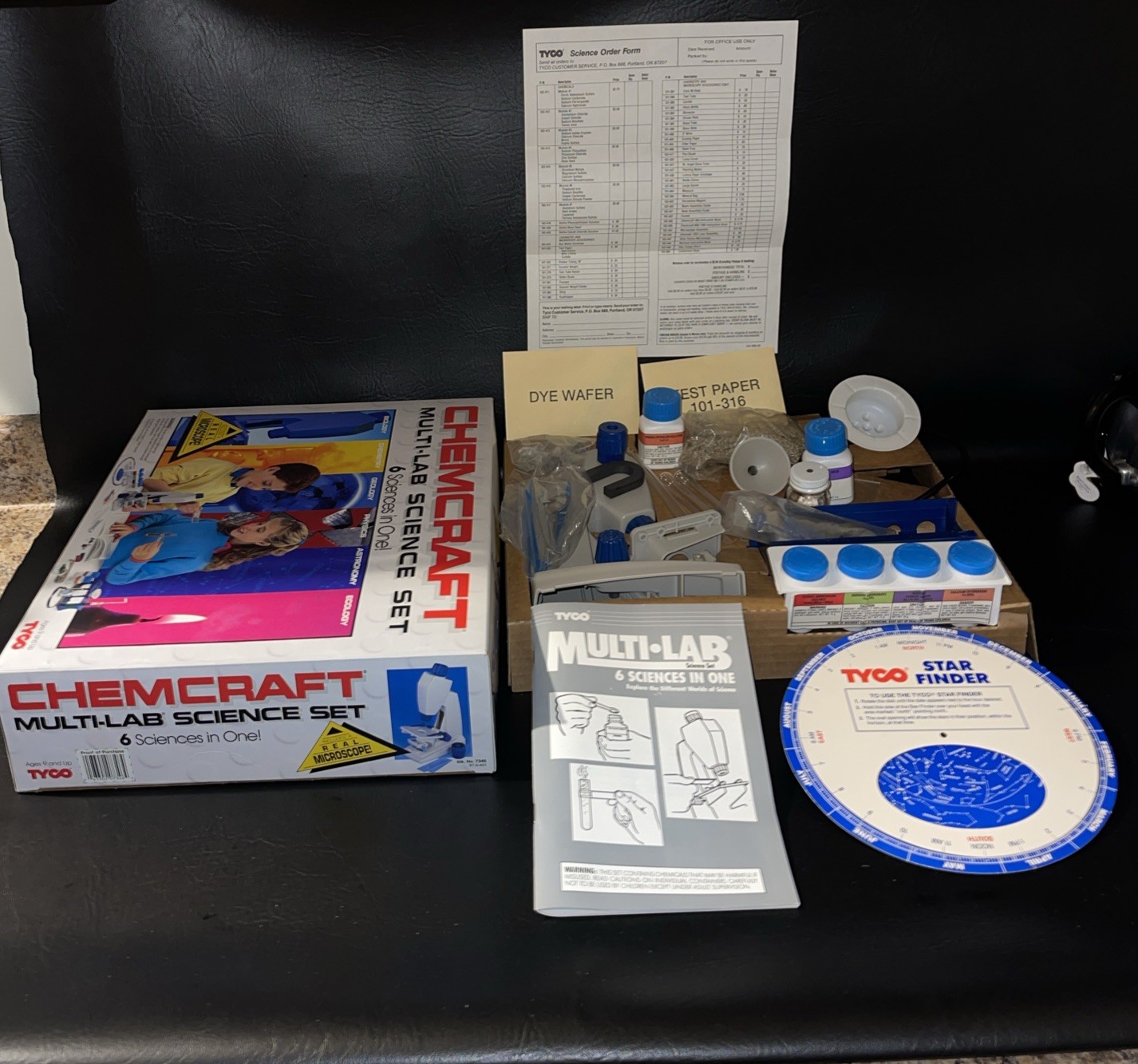 Vintage Tyco chem craft ,Multi Lab Science Set Real Telescope