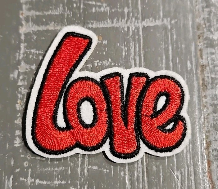 LOVE Embroidered Iron On Patch (2.25" x 2") NEW