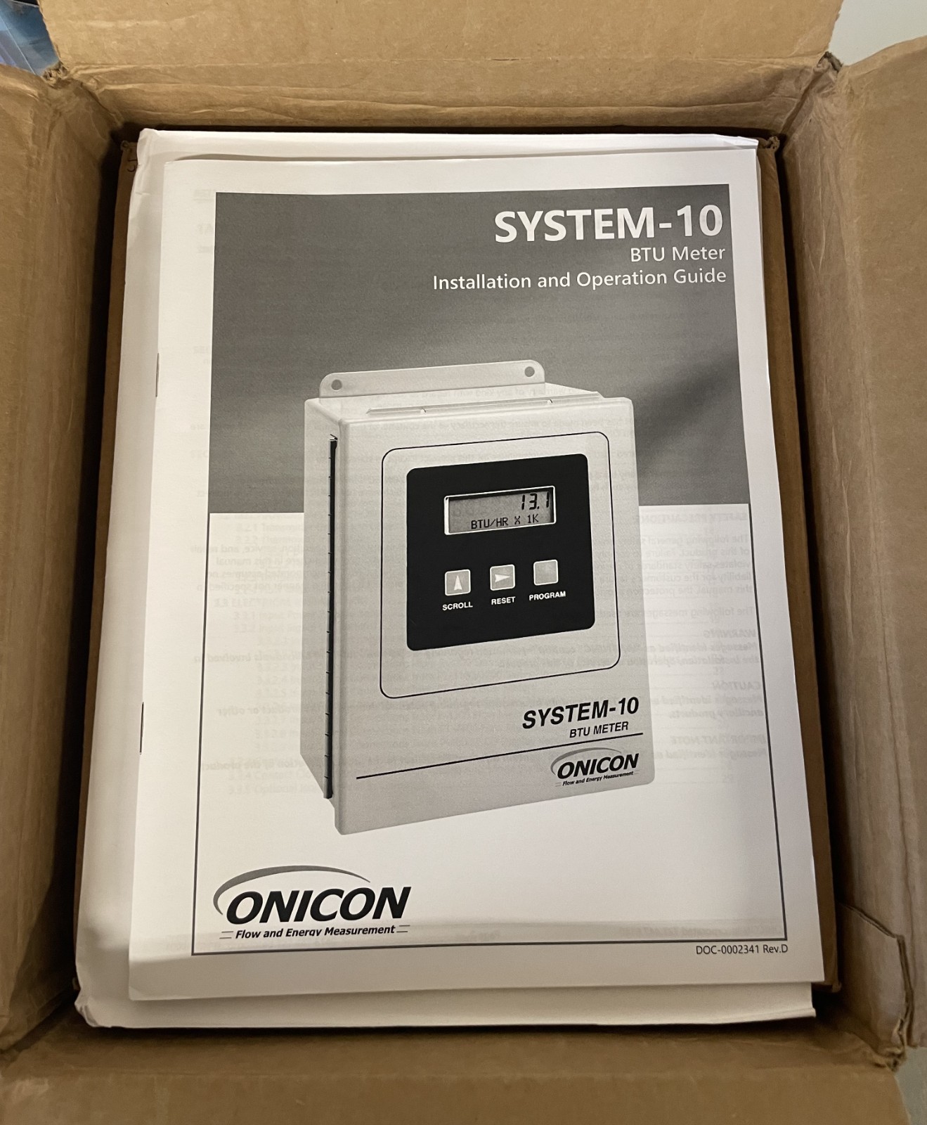 Onicon Model SYSTEM-10 BTU Meter Flowmeter for BACnet, MODBUS