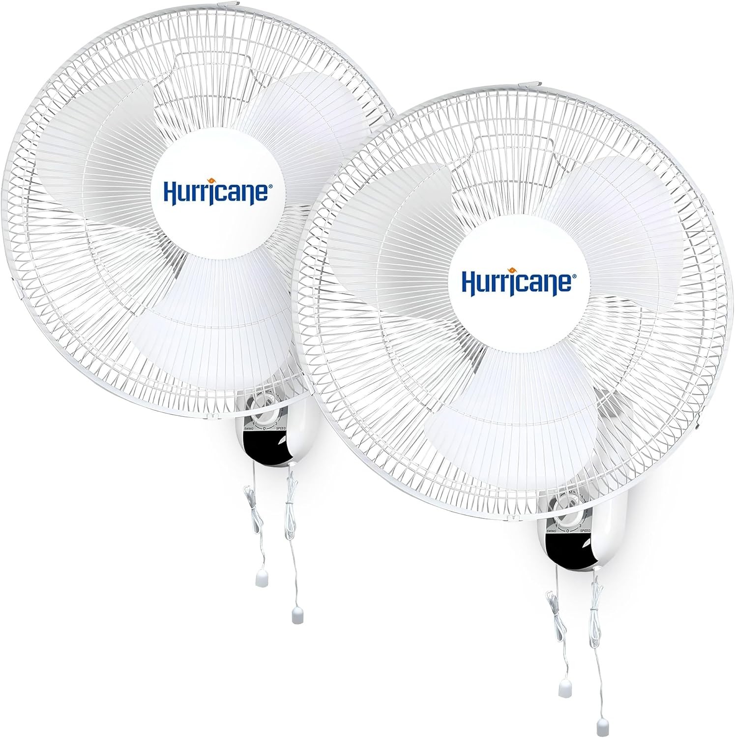 2-Pa 16" Classic Oscillating Wall Mounted Fan with 3 Quiet