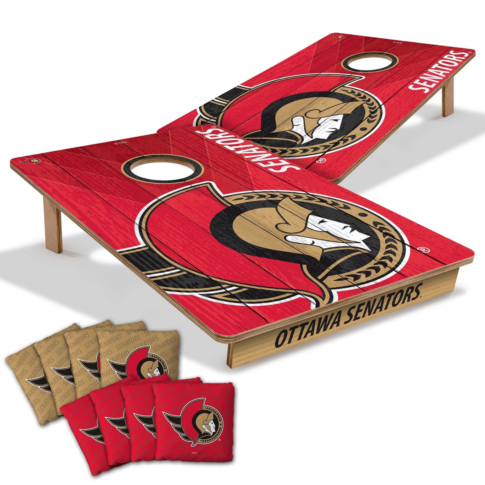Tailgate Cornhole Boards Ottawa Senators 2x3 Foldable Legs Resin Bags