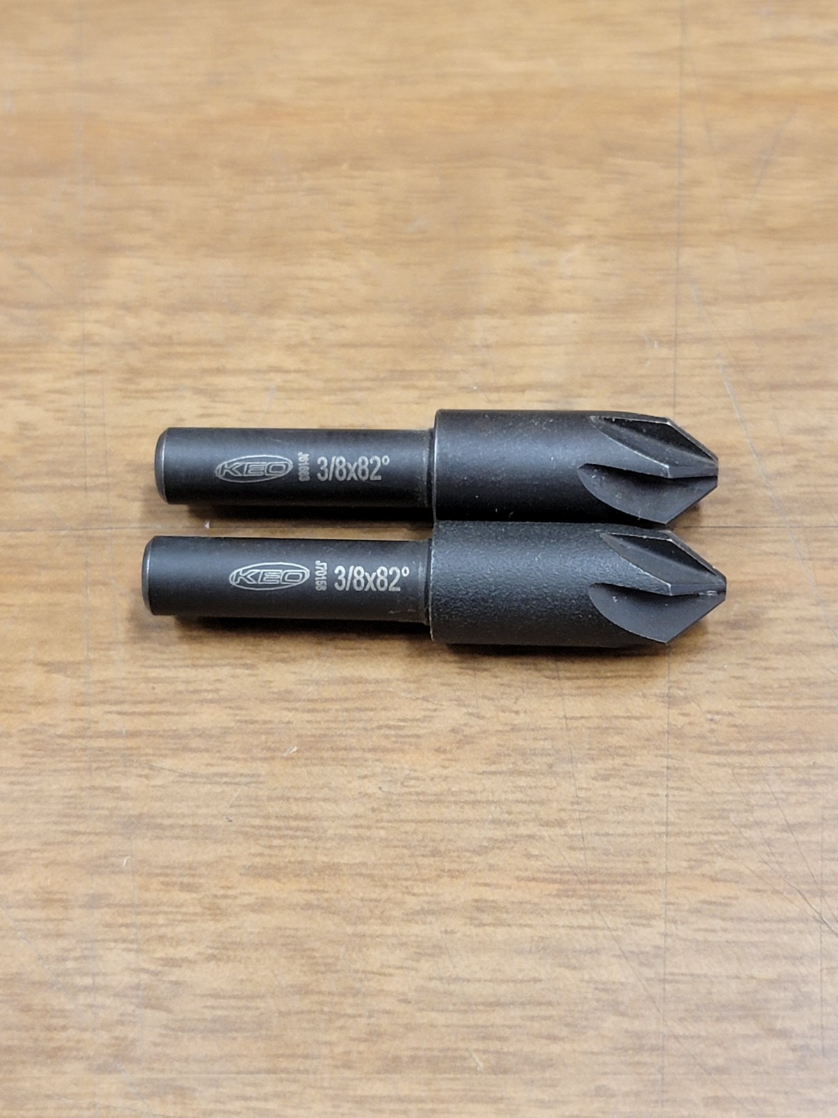 Keo 3/8" Head Diam, 1/4" Shank, 6 Flute 82°, HSS, Countersink. 2PK