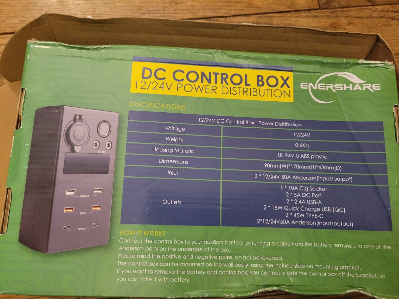 Enershare Dc Control Box 12/24V Power Distribution open box contents are new