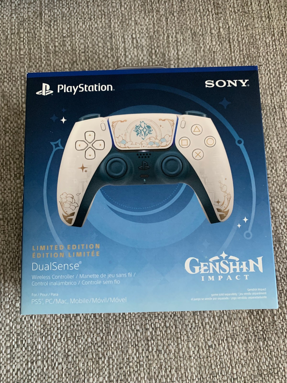Genshin Impact PS5 Controller DualSense Wireless Limited Edition In Hand