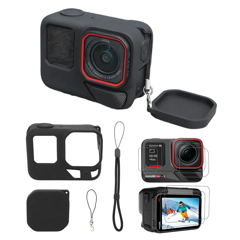 For Insta360 Ace Pro 2 Camera Lens Screen Protective Case Tempered Glass Cover