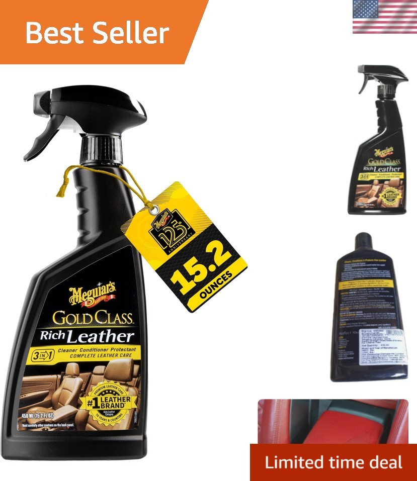 15.2 Oz 3-in-1 Leather Cleaner, Conditioner & UV Protectant Spray - Non-Greasy