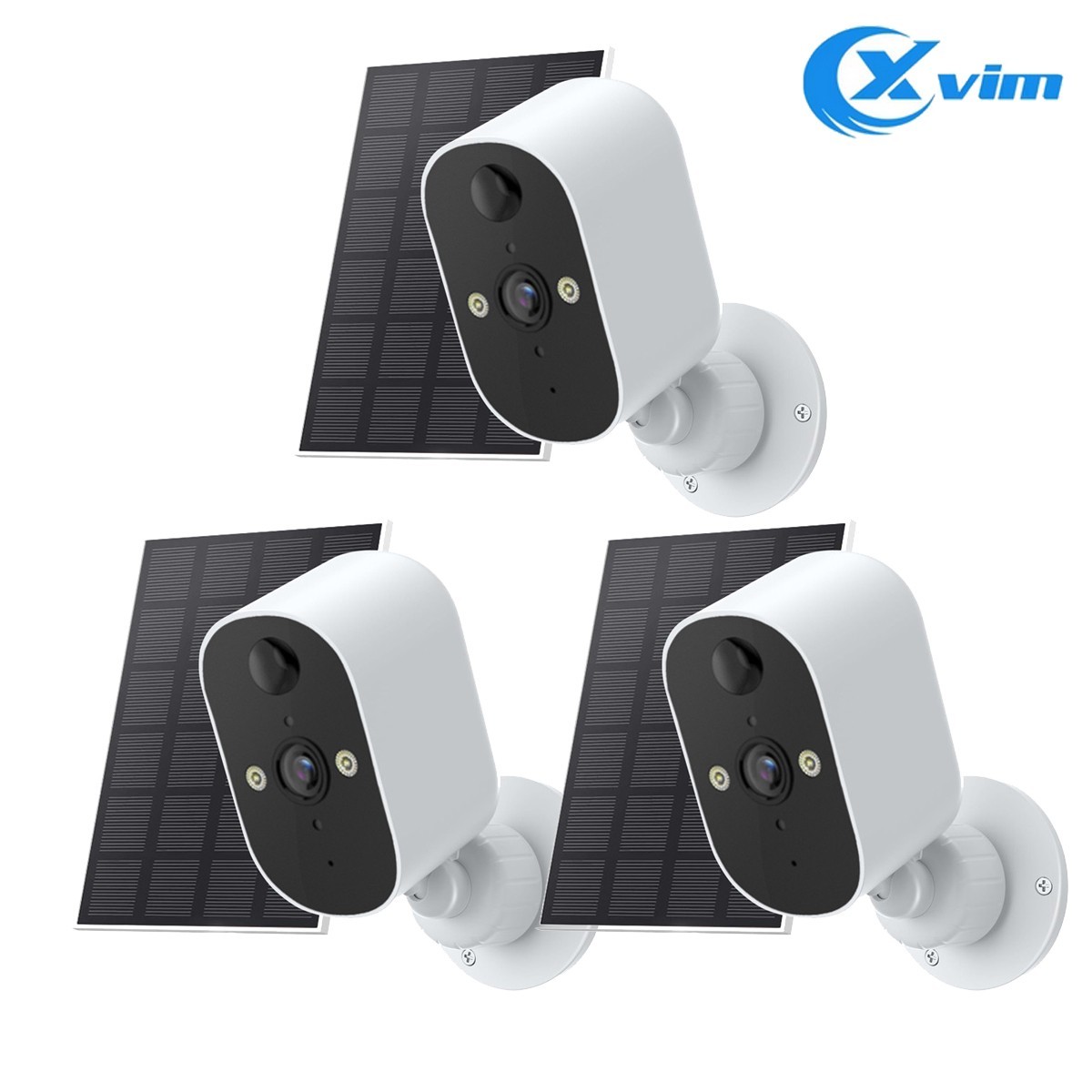 3Pcs Wireless Solar Battery Powered Camera Wifi Outdoor Security Camera System
