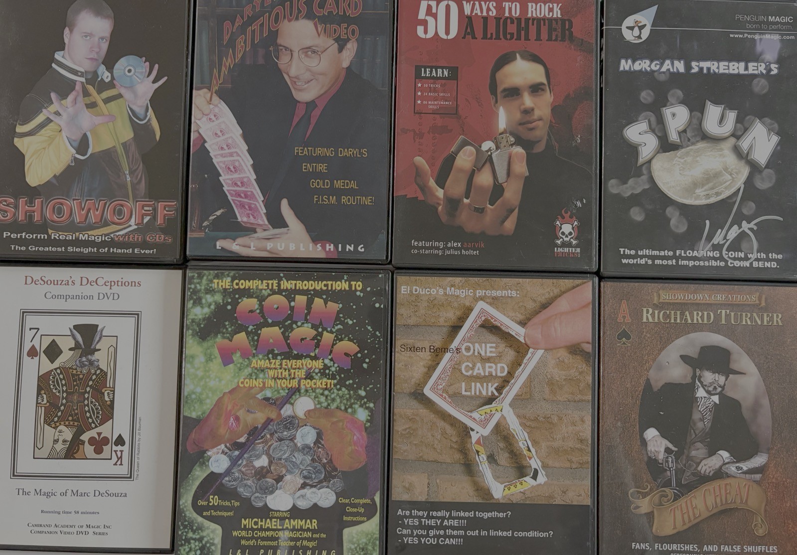 Bulk Lot Of 8 x MAGIC DVDs As Pictured Magician Trick Instructional Tuition M28