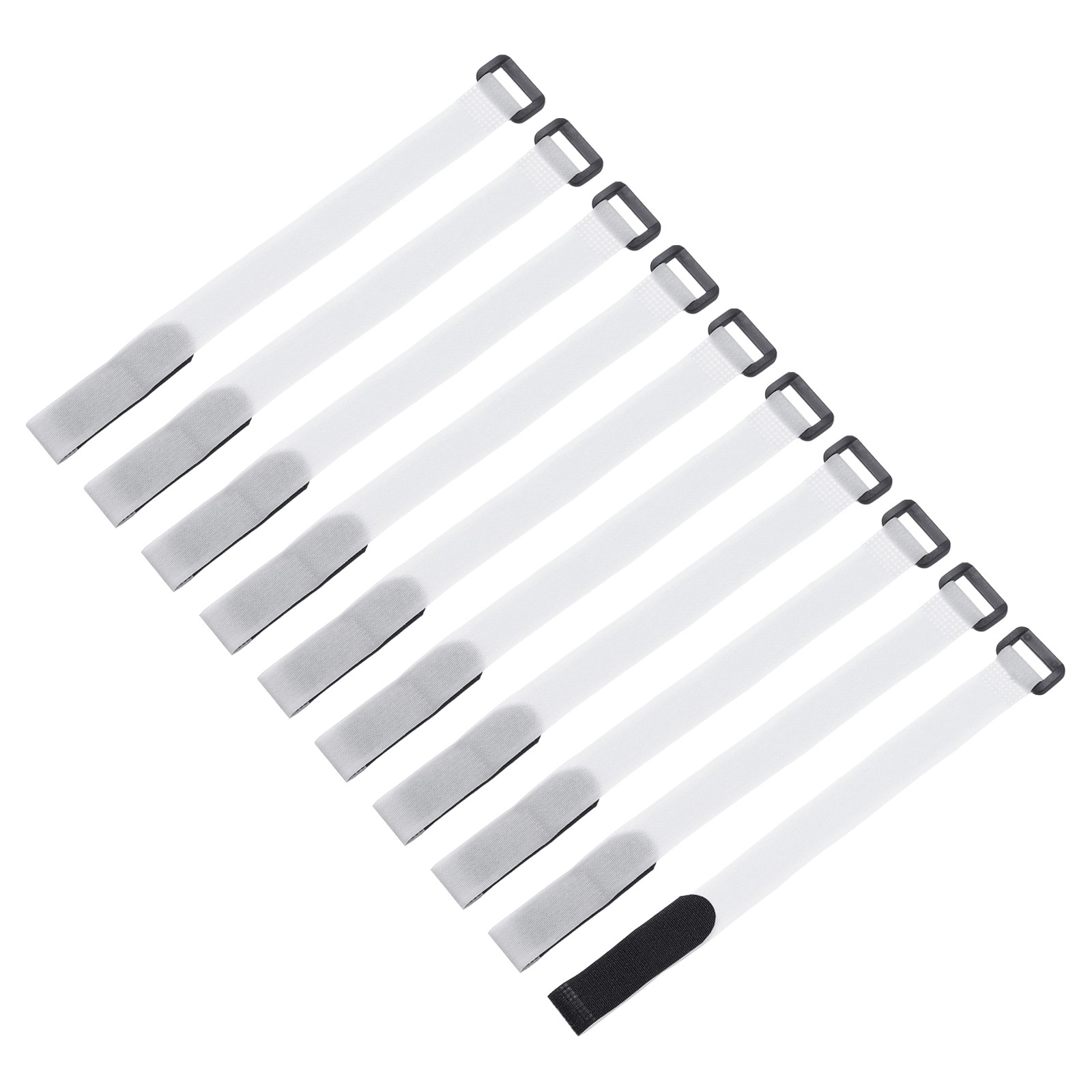 10Pcs Battery Tie Down Straps, 0.8x12" White Nylon Hold Loop Strap