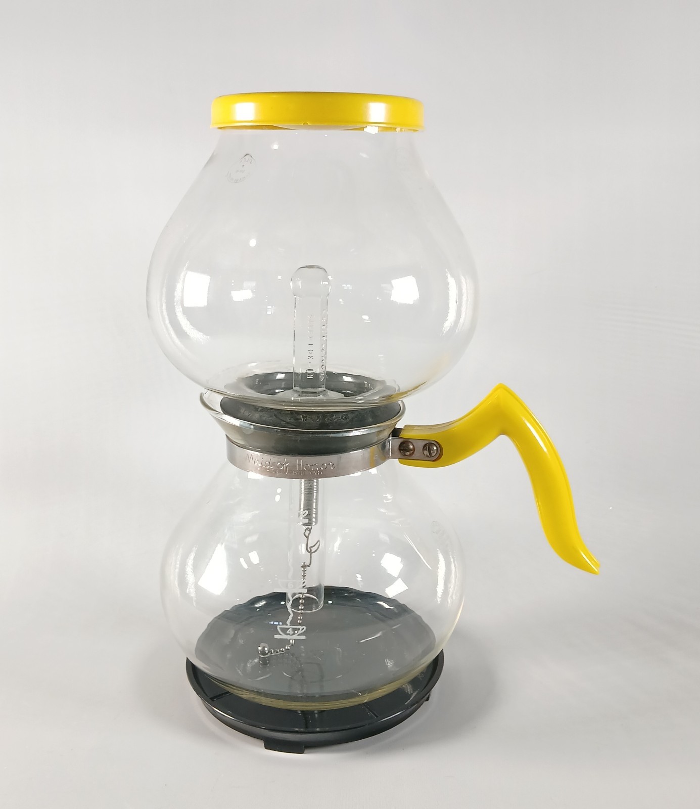 PYREX Silex Vintage Fairfax Vacuum Coffee Maker Yellow Bakelite Glass 8 Cup MCM