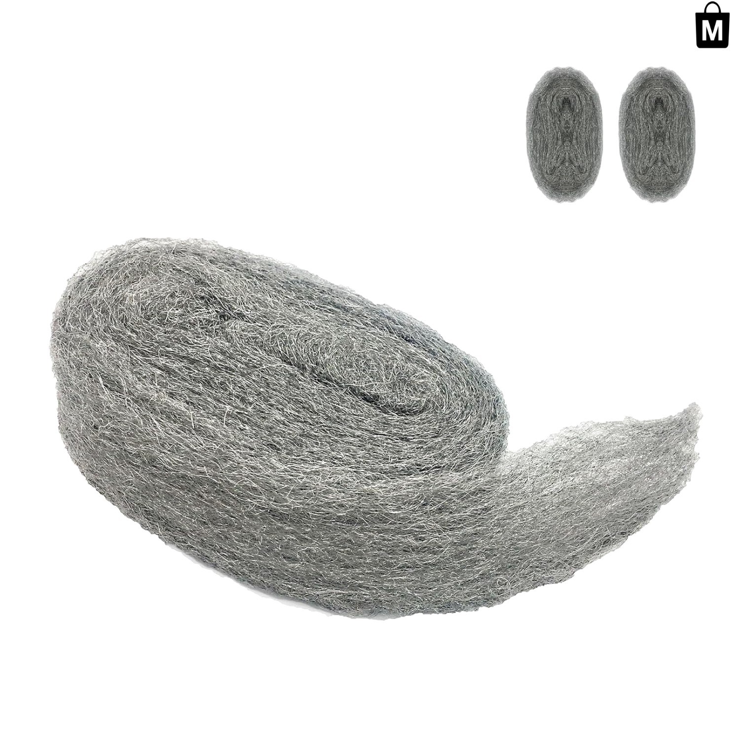 2 Piece Steel Wool Mice Control - 3" x 10 Ft Gap Blocker, Includes Safety Gloves