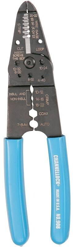 CHANNELLOCK 908 WIRING TOOL 8 INCH GRIPPER HANDLES MADE IN USA 6217616