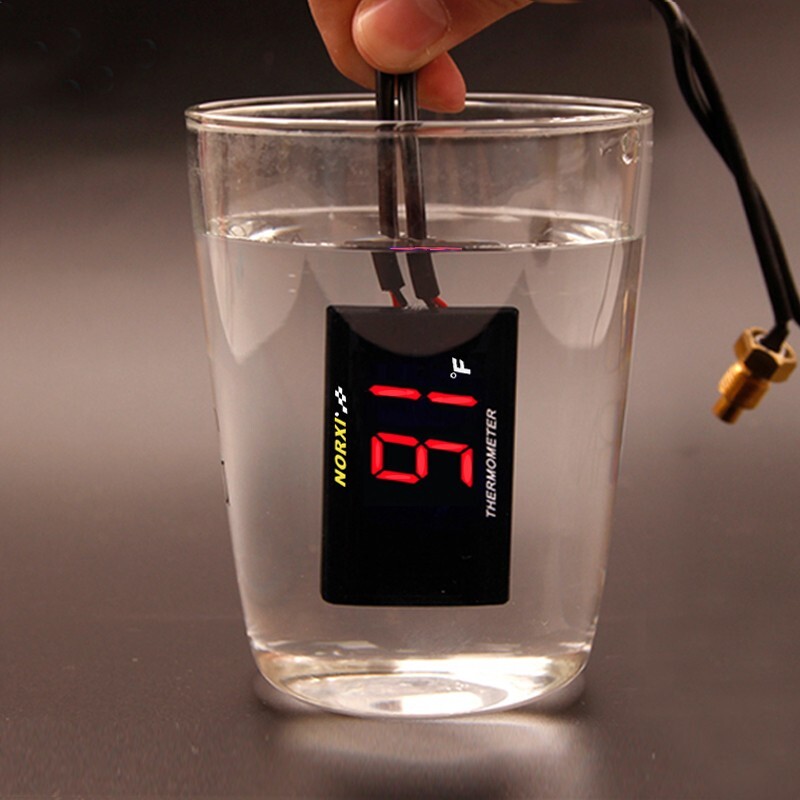 Koso Water Temperature Gauge Fahrenheit thermometer Norxi Meter RED Motorcycle