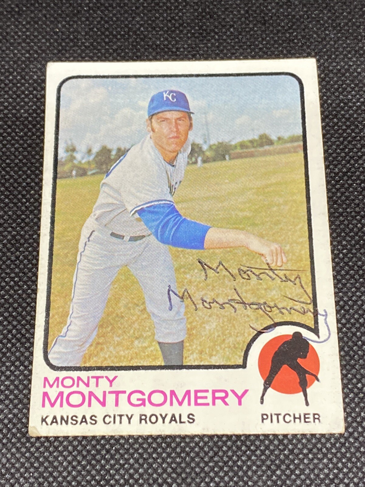 Monty Montgomery Royals Signed Auto Autographed 1973 Topps Card #164 ~ COA