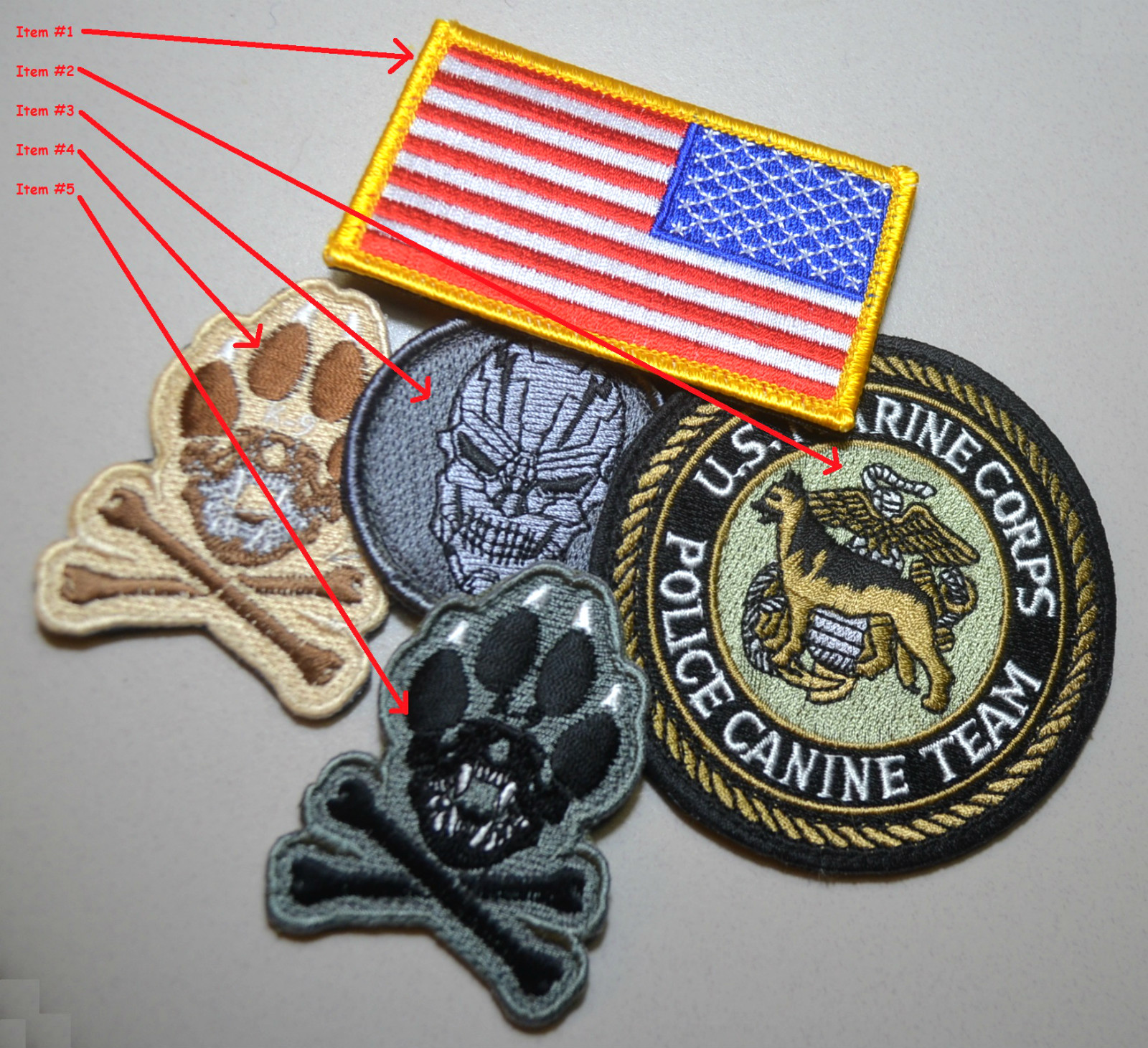 DAESH WHACKER US ADVISERS vêlkrö 2-ITEM: US Flag + CANINE K-9 item #1 & #2 only