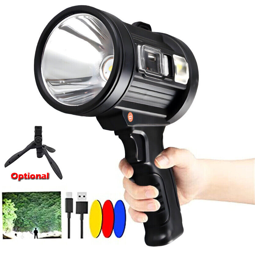Rechargeable Spotlight Super Bright 990000Lm LED Searchlight Handheld Flashlight