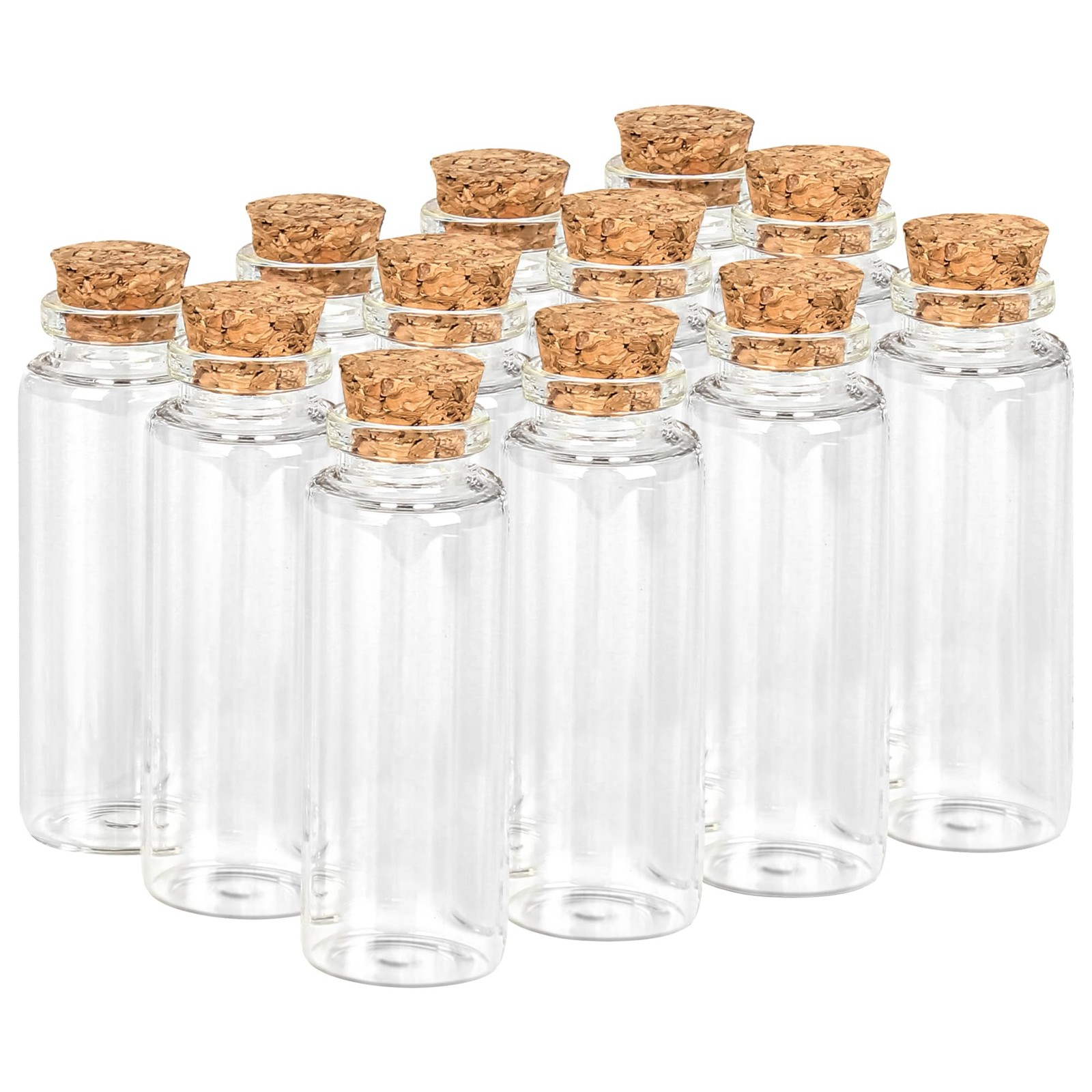 Frascos de vidrio decorativos de 40 ml, mini botellas de vidrio con tapón madera