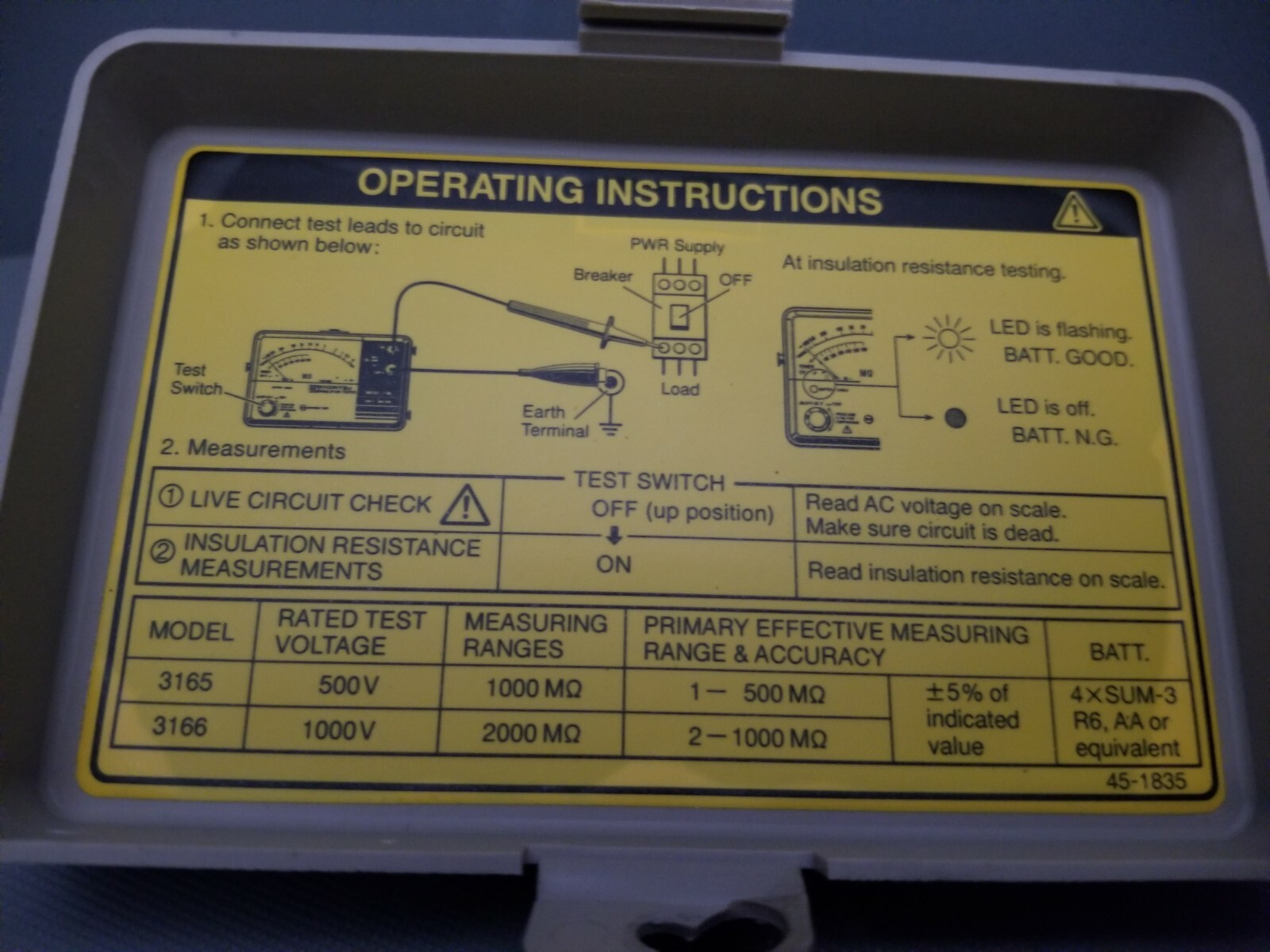 Sperry Insulation Tester, 3166