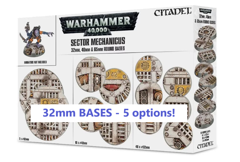 Warhammer 40k Citadel Sector Mechanicus 5 x 32mm Bases - 5 options! new no box