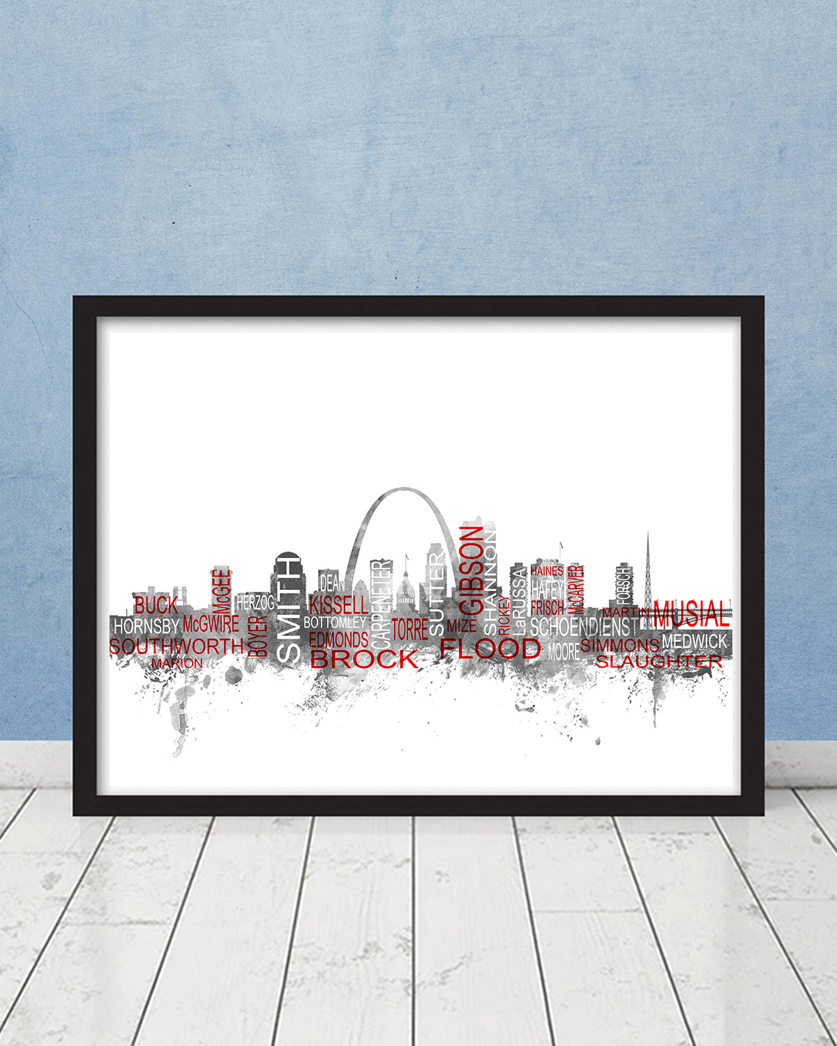 St Louis Cardinals Hall of Fame Arch Skyline Wall Art Baseball Decor Busch Stan