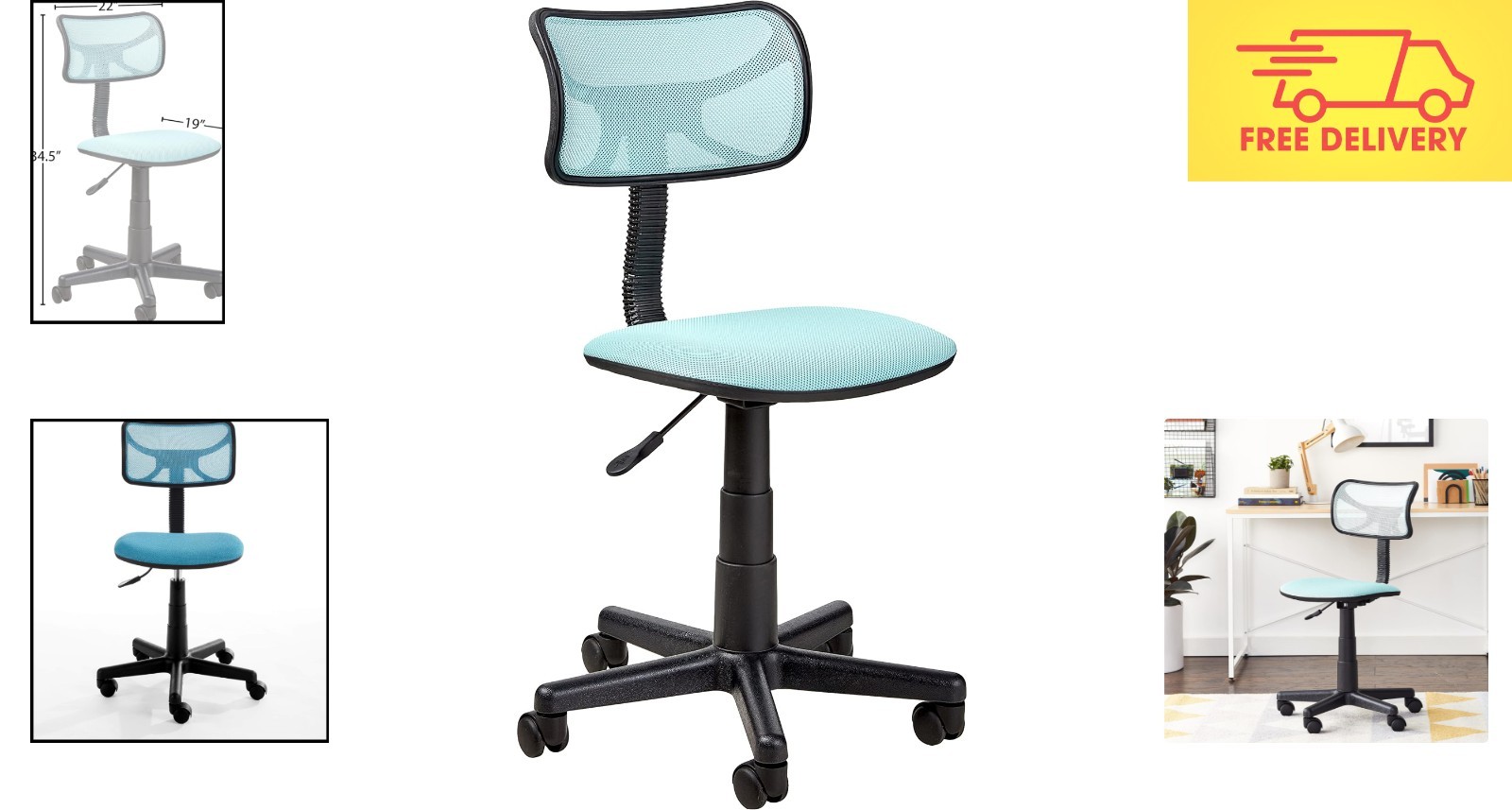 Versatile Blue Mesh Swivel Chair - Perfect for Offices or Study Environments