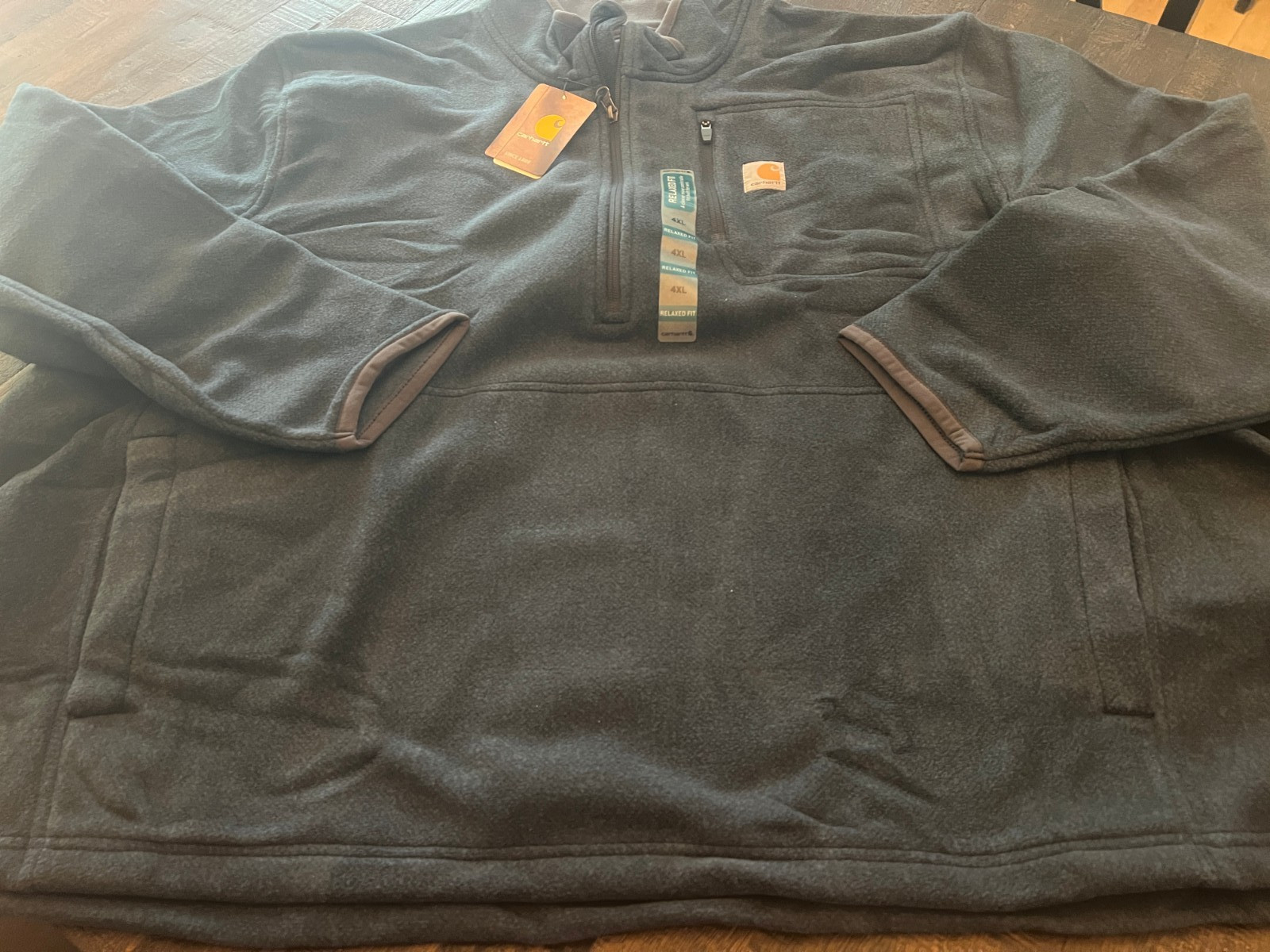 NWT - Mens CARHARTT Fleece 1/4 Zip Pullover Jacket - BLACK (4XL)