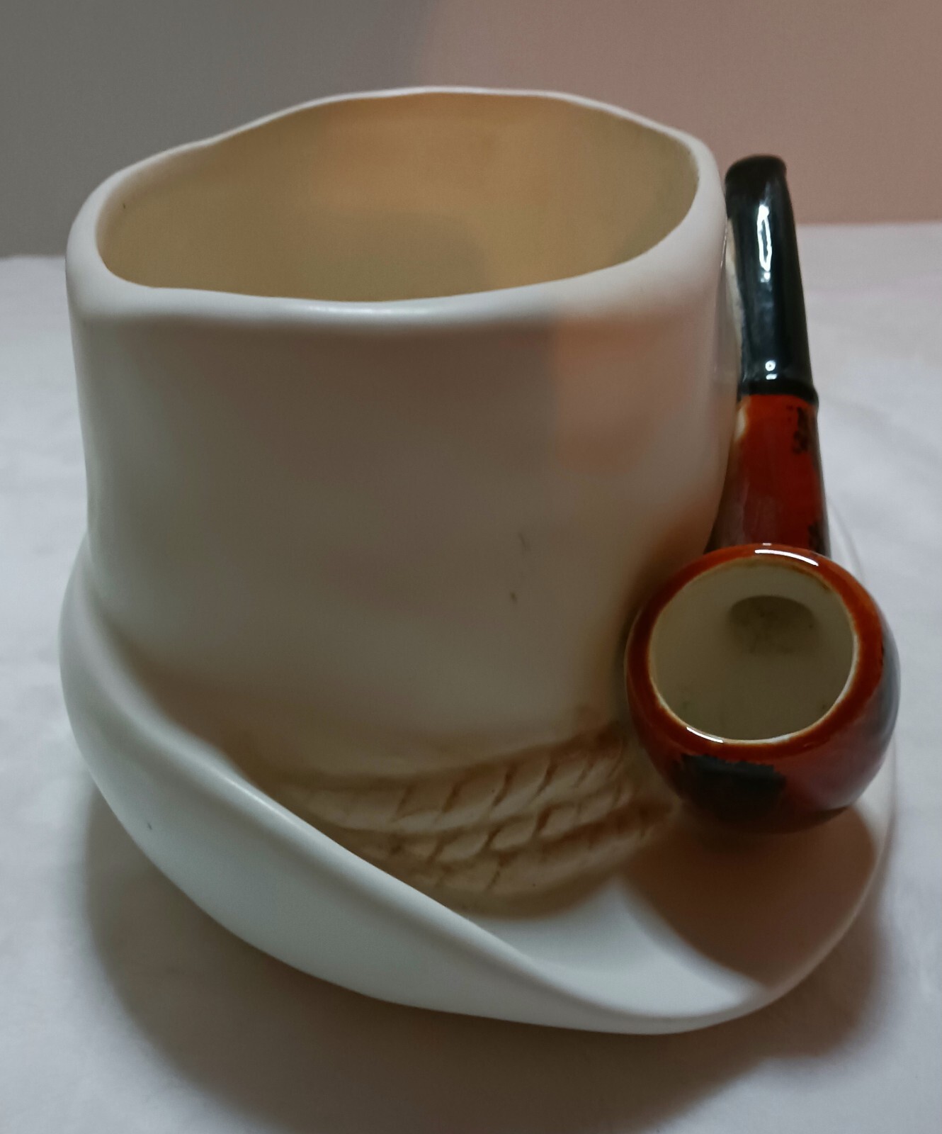 1963 LEFTON #1221 Ceramic Planter desk caddy Tyrolean Mountain Hat Briar Pipe