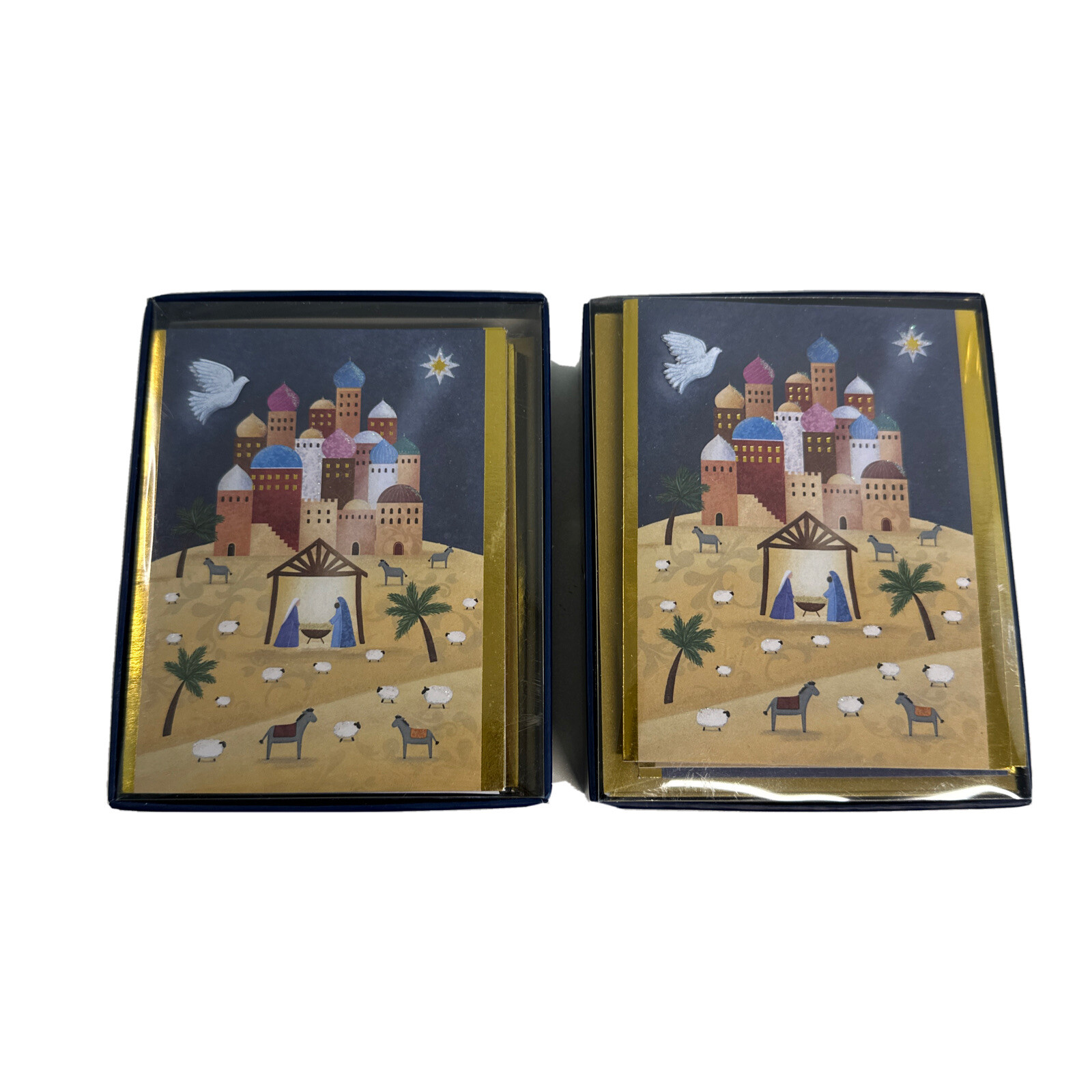 Niquea.D 20 Handmade Christmas Cards 20 Lined Envelopes Small Manger Bethlehem