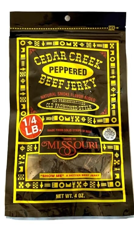 Cedar Creek Beef Jerky Variety Pack, 4x 4 oz Bags Original, Pep, Hot & Teriyaki