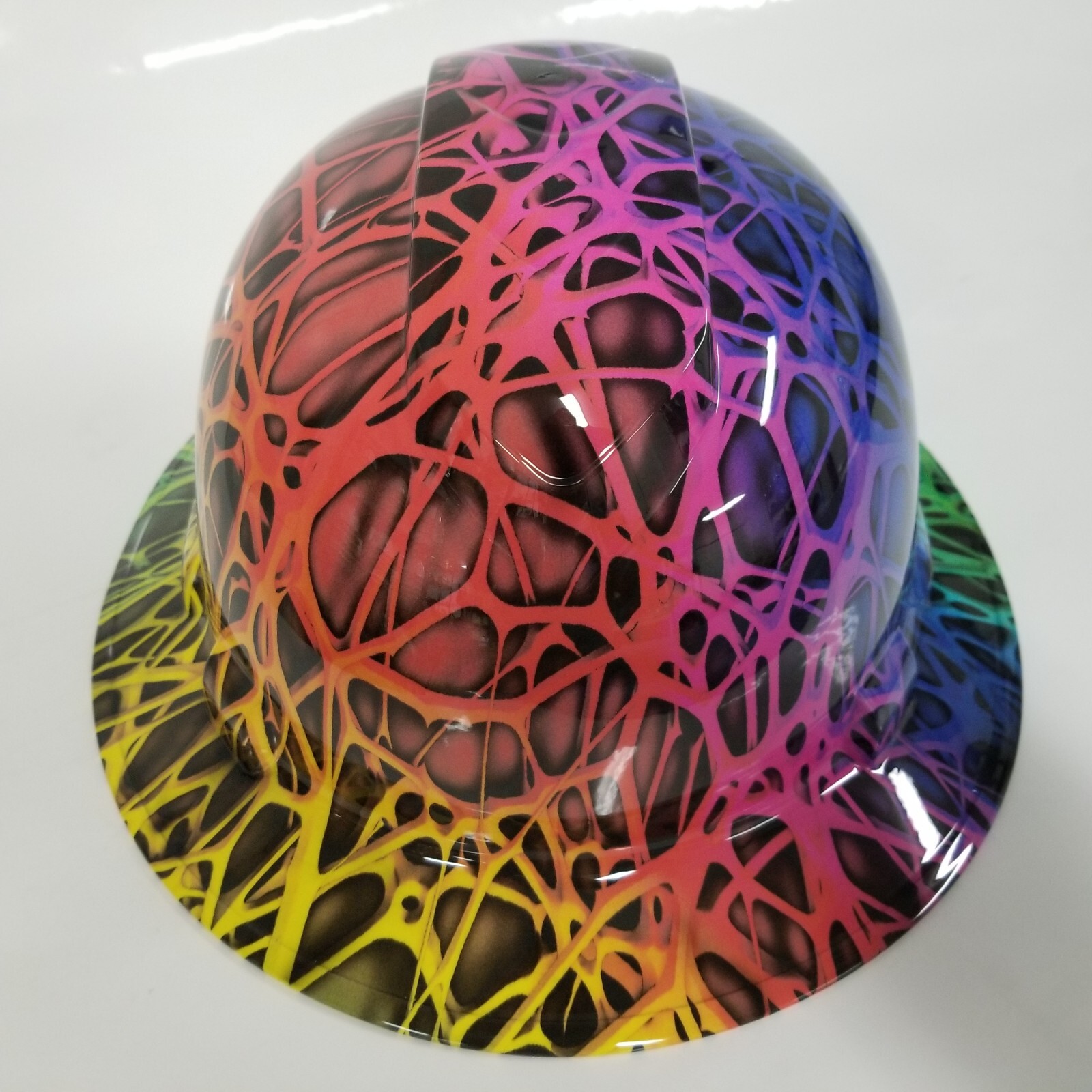 full brim VENTED hard hat custom hydro dipped IN ALIEN 👾 WEBS AWESOME COLORS